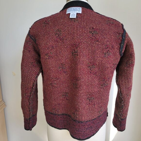 Newton Trading Co. Shetland Wool Iceland Cottagecore Floral Zip Up Cardigan PM - Picture 11 of 16